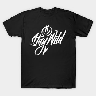 Stay Wild graffiti style smiley face graphic novelty t-shirt T-Shirt